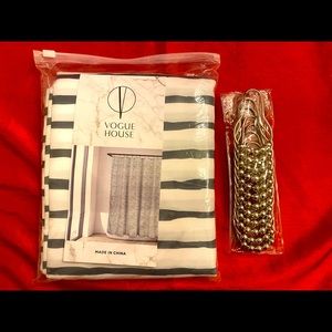 (#3) Grey and White Shower Curtain Set (Shower Curtains Hooks Included)